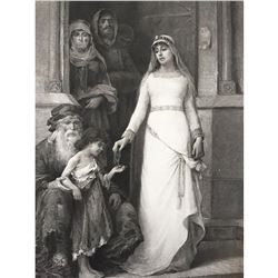 19thc Photogravure Print, Blanche Of Castile