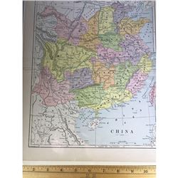 Turn of the Century Exceptional Color Map of China