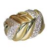 Image 1 : Crystal Stretch Bracelet Wide Polished Gold
