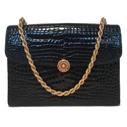 Gucci Vintage Black Alligator Handbag
