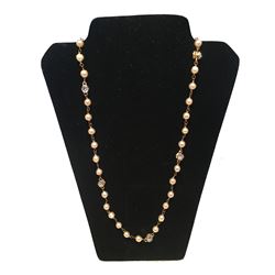 Chanel Vintage Pearl and Small Crystal Beaded Necklace
