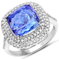 5.58ct Tanzanite 14K White Gold Ring