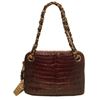 Image 1 : Chanel Vintage Brown Alligator Mini Handbag