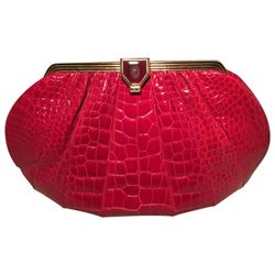 Judith Leiber Vintage Red Alligator XL Oversized Clutch