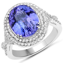 6.14ct Tanzanite 14K White Gold Ring