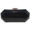Image 1 : Chanel Black Sparkling Shimmery Black Leather Geometric Box Clutch