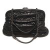 Image 1 : Chanel Black Quilted Ruched Leather Small Sharpei Frame Handbag