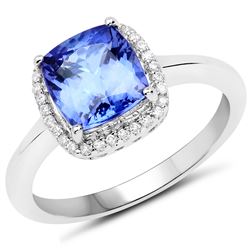 2.55ct Tanzanite 14K White Gold Ring