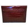 Image 2 : Colombo Vintage Tan Crocodile Portfolio Clutch