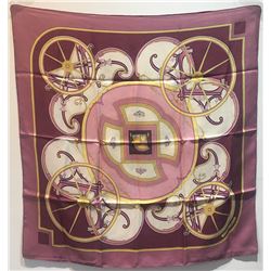 Hermes Vintage Washington's Carriage Silk Scarf in Rose c1970s