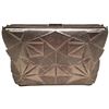 Image 2 : Tonya Hawkes Silver Metallic Embossed and Laser Cut Leather Convertible Clutch