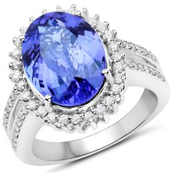 5.81ct Tanzanite 14K White Gold Ring