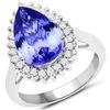 Image 1 : 5.21ct Tanzanite 14K White Gold Ring