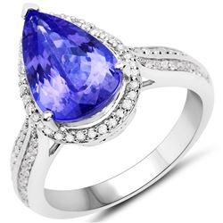 4.08ct Tanzanite 14K White Gold Ring