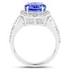 Image 2 : 4.12ct Tanzanite 14K White Gold Ring