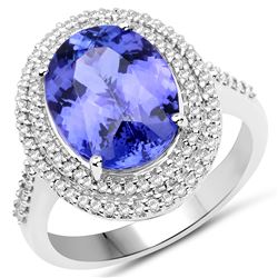 3.85ct Tanzanite 14K White Gold Ring