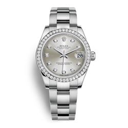 Rolex 178384  31MM Datejust SS with Full Diamond Bezel
