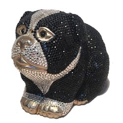 Judith Leiber Swarovski Crystal Bulldog Minaudiere Evening Bag