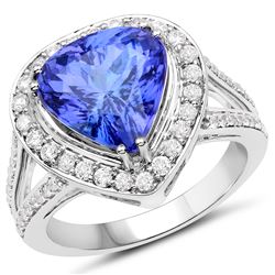 5.46ct Tanzanite 14K White Gold Ring
