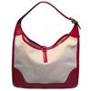 Image 3 : Hermes vintage Canvas and Red Leather Trim Shoulder Bag