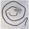 Image 2 : Chanel Silver Chain Rhinestone Camellia Flower Belt Necklace