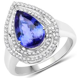 3.12ct Tanzanite 14K White Gold Ring