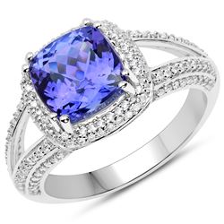 3.25ct Tanzanite 14K White Gold Ring