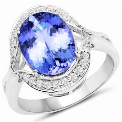 3.88ct Tanzanite 14K White Gold Ring