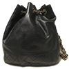 Image 3 : Chanel Vintage Black Leather Drawstring Bucket Shoulder Bag