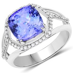 4.35ct Tanzanite 14K White Gold Ring