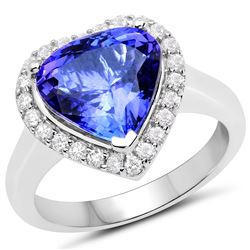 4.02ct Tanzanite 14K White Gold Ring