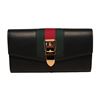 Image 1 : Gucci Navy Blue Leather Long Sylvie Wallet
