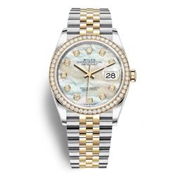 Rolex 126283  36MM Datejust SS/RG with Diamond Bezel