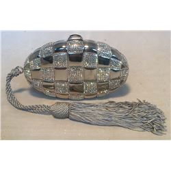 Judith Leiber Swarovski Crystal Checkered Grenade Minaudiere Evening Bag
