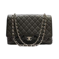 Chanel Black Caviar Jumbo Single Flap Classic Shoulder Bag
