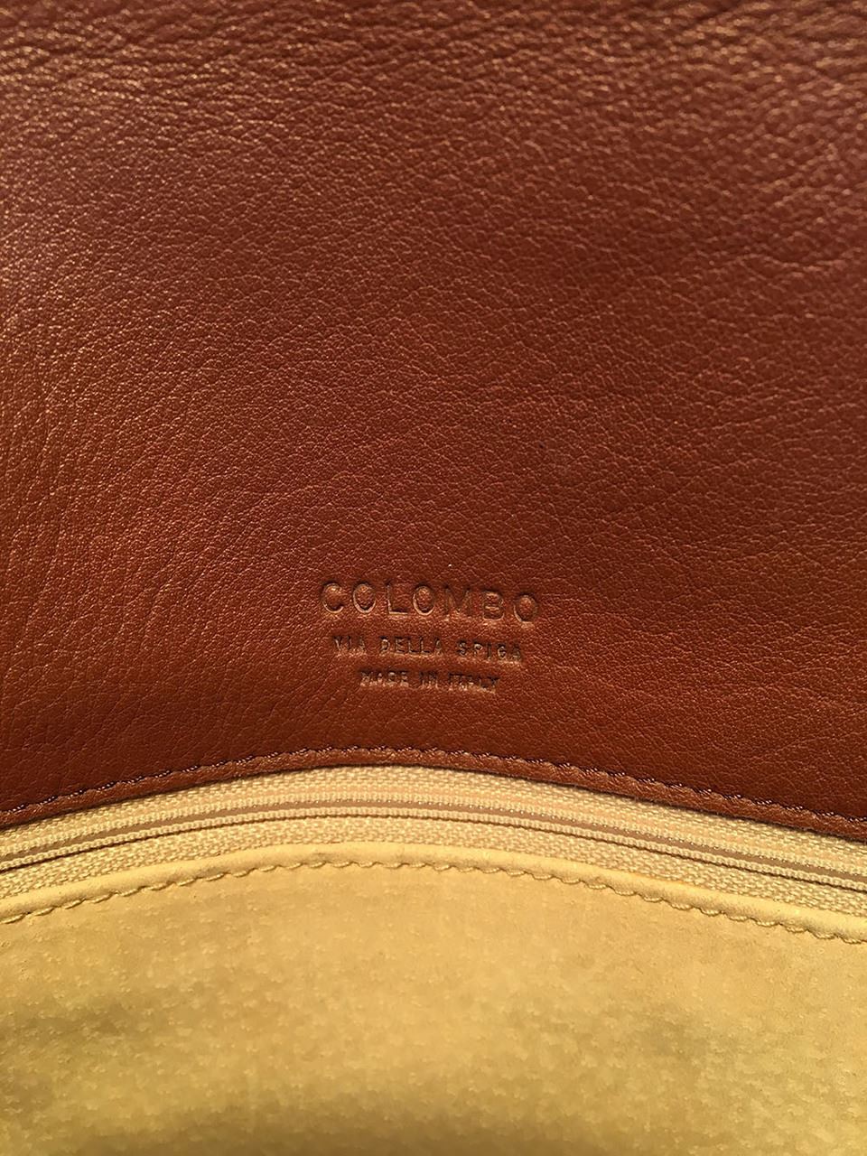 Colombo Vintage Tan Crocodile Portfolio Clutch