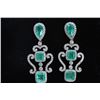 Image 1 : 8.05CT COLOMBIAN EMERALD 18K White Gold EARRING