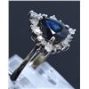 Image 2 : GIA 4.00ct Blue Sapphire 18K White Gold Ring