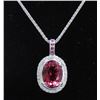 Image 1 : 4.43ct Spinel 14K White Gold Necklace and Pendant