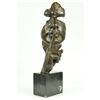 Image 1 : SILENCE Abstract Bronze Mask Sculpture 18" x 8"