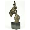Image 2 : SILENCE Abstract Bronze Mask Sculpture 18" x 8"