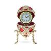 Image 2 : Red Enamel with Clock Surprise Royal Inspired Russian Egg 2.6 Inches