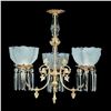 Image 1 : 3 Light Brass and Crystal Victorian Chandelier - 25" x 23"