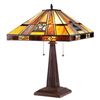 Image 1 : "ELY" Tiffany-style 2 Light Mission Table Lamp 16" Shade