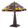 Image 2 : "ELY" Tiffany-style 2 Light Mission Table Lamp 16" Shade