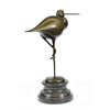 Image 2 : Bronze Stork Egret Shorebird Bird Signed Sculpture 9.5" x 9.5"