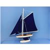 Image 3 : Wooden Bermuda Sloop Dark Blue Model Sailboat Decoration 17"