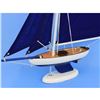 Image 4 : Wooden Bermuda Sloop Dark Blue Model Sailboat Decoration 17"