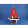 Image 8 : Wooden It Floats 12" - Red with Red Sails Floating Sailboat Model