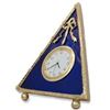 Image 1 : 5" Faberge Blue Triangle Enameled Guilloche Russian Antique Style Clock